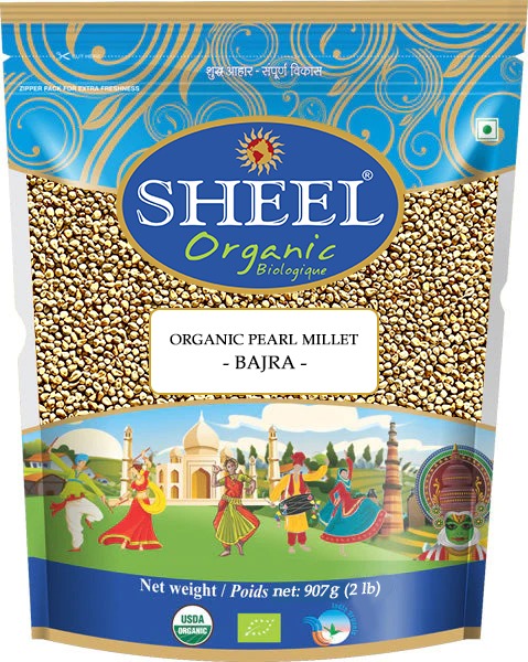 Organic Pearl Millet - Bajra ~ Raw / Natural ~ Vegan ~ Unpolished (2 Lb / 907g)