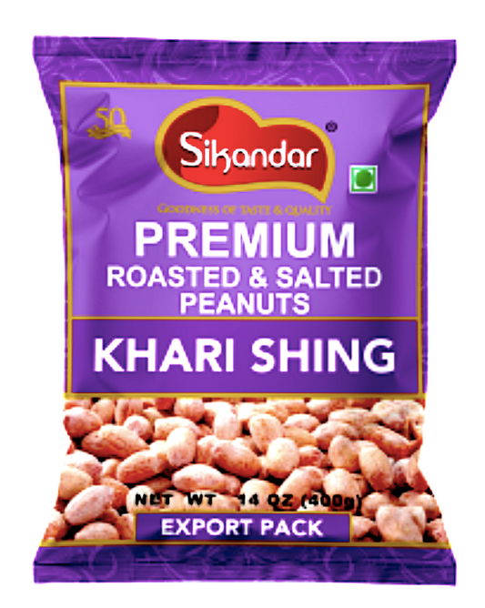 Sikandar Premium Roasted & Salted Peanuts With Husk (Khari Shing) - 400 Gm (14 Oz)