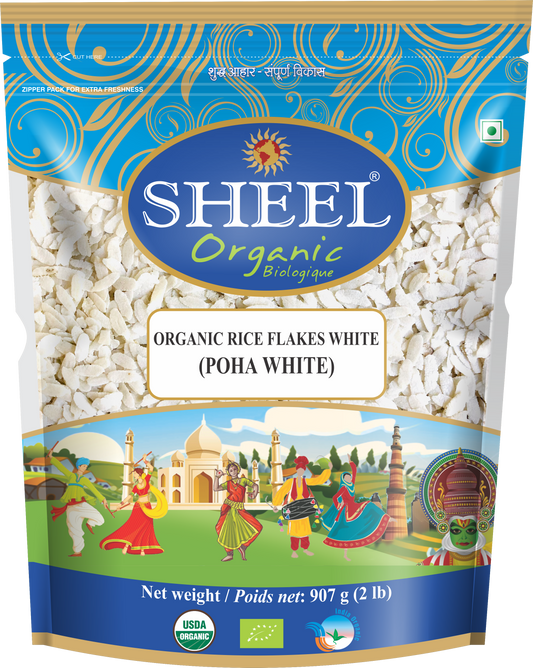Sheel Organic Poha Blanco - Copos de Arroz (2 Lbs)