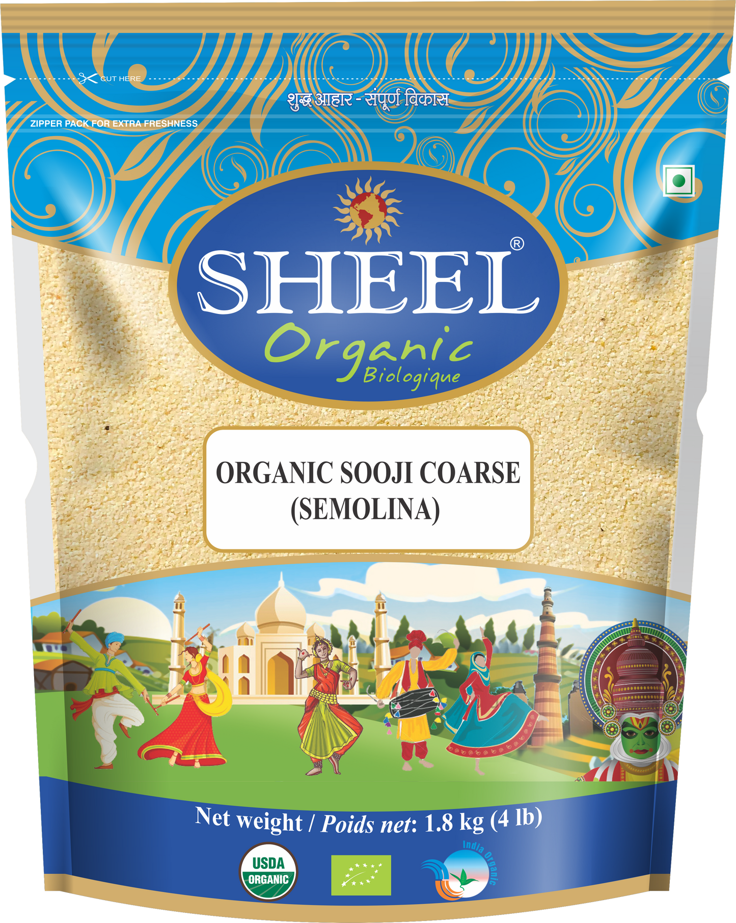 Organic Sooji Coarse / Semolina 4 Lb (1.8 Kg)