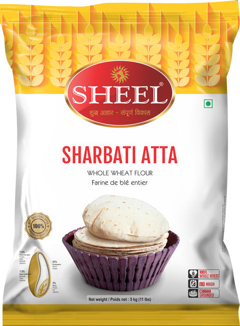 Atta - 100% Whole Wheat Flour / Sharbati Atta - 11 Lb (5 Kg)