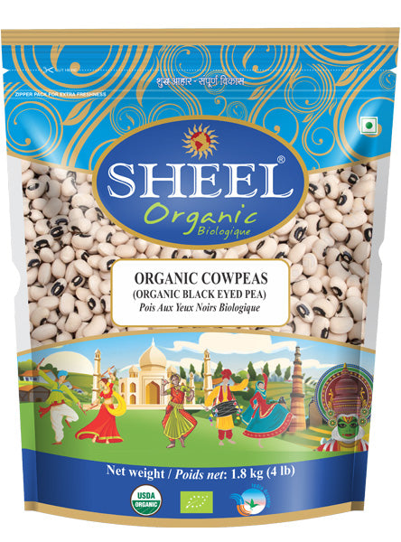 Organic Cowpeas / Black Eyed Peas - 4 Lb (1.8 Kg)