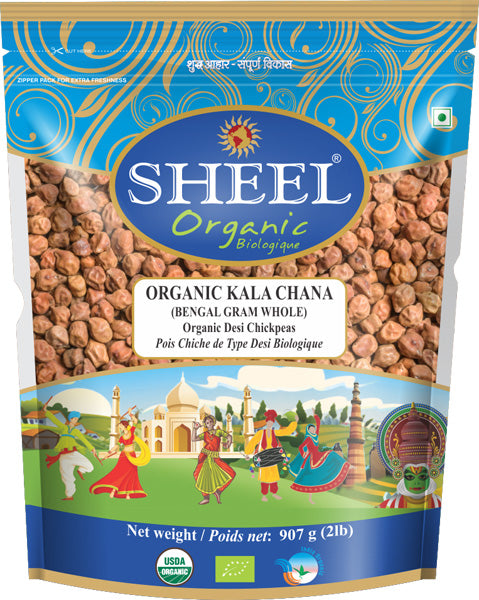 Organic Kala Chana / Bengal Gram Whole - 2 Lb (907g)