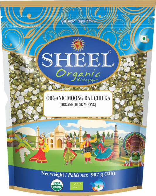 Moong Dal Chilka orgánico - 2 libras