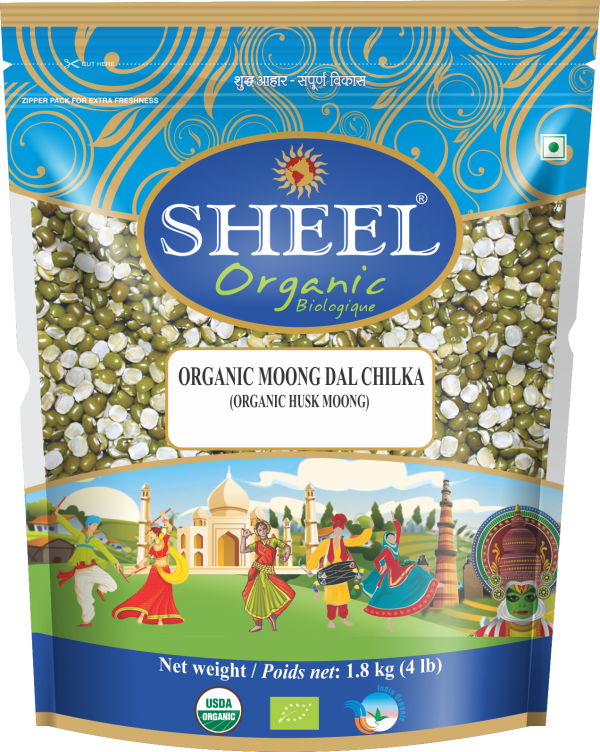 Moong Dal Chilka orgánico - 4 libras