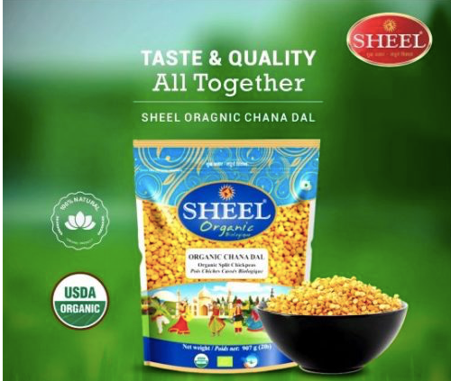 Organic Chana Dal / Split Chickpeas - 4 Lb (1.8 kg)