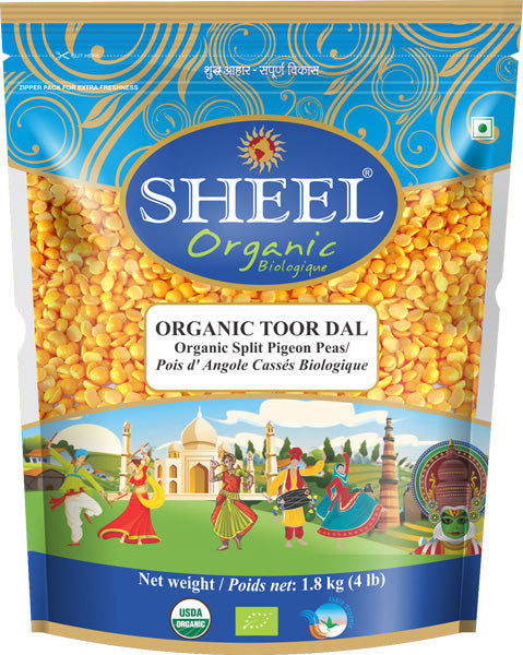 Organic Toor Dal / Split Pigeon Peas - 4 lbs (1.8 Kg)