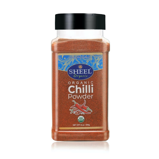 Sheel Organic Chilli Powder, USDA Certified, Kosher, Vegan - 9 oz / 255g