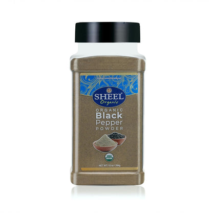Sheel Organic Black Pepper Powder, USDA Certified, Non-GMO, Kosher, Gluten-Free, 10 oz / 284g
