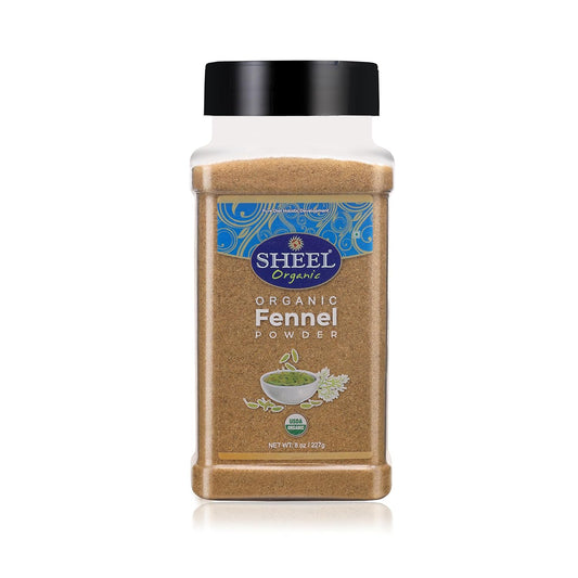 SHEEL Organic Fennel Powder, USDA Organic, Kosher, Vegan, Powder Form, 8 oz / 227g
