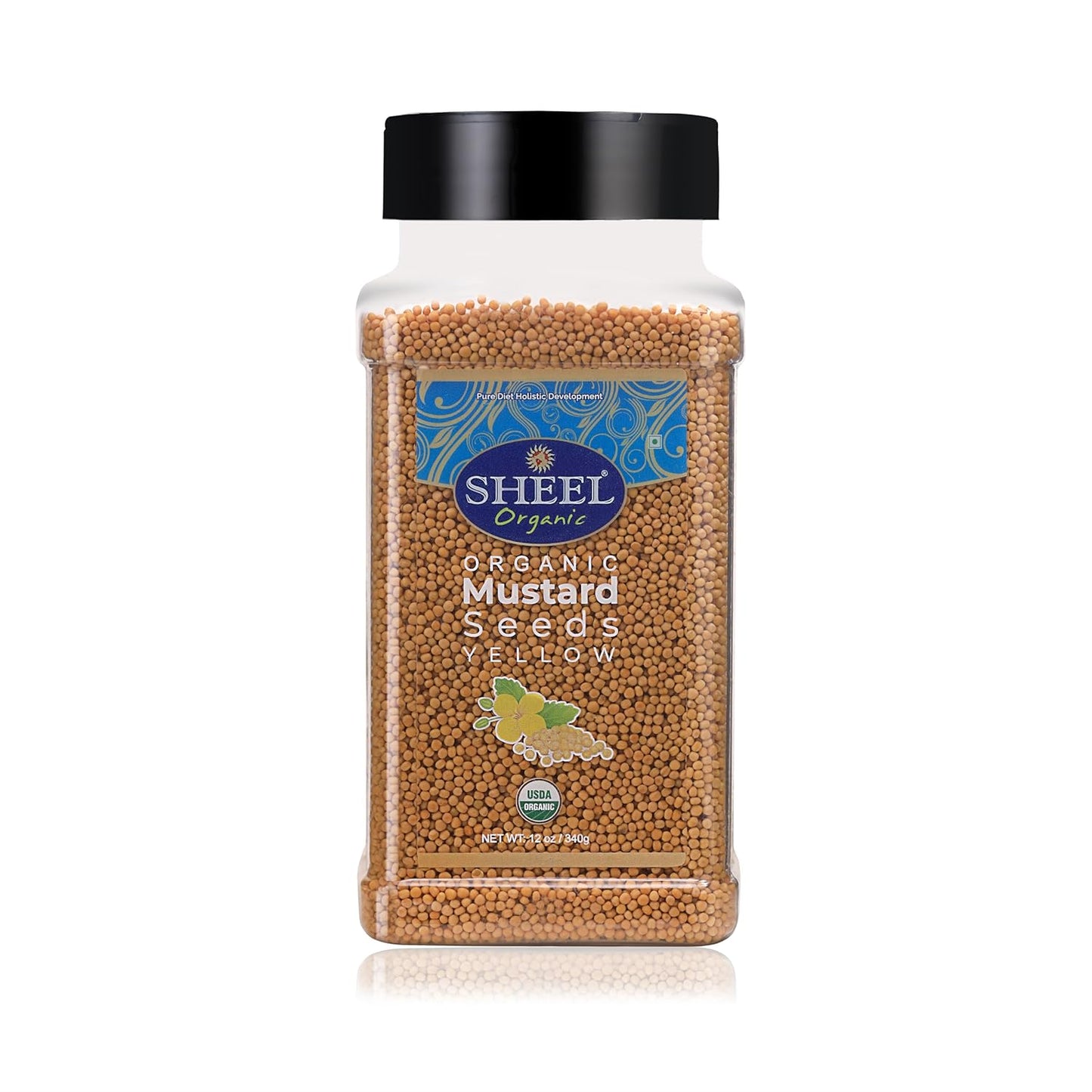 Sheel Organic Mustard Seeds Yellow, Kosher - 12 oz / 340g