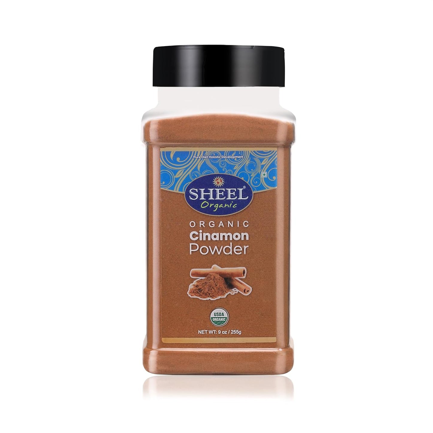 Sheel Organic Cinnamon Powder, USDA Organic, Ground Spice, Vegan, Kosher, Gluten Free - 9 oz / 255g