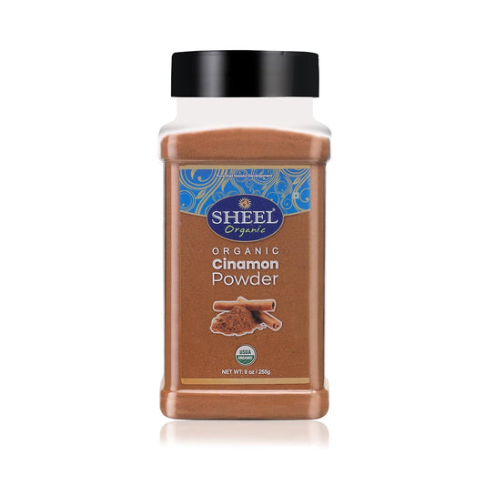 Sheel Organic Cinnamon Powder, USDA Organic, Ground Spice, Vegan, Kosher, Gluten Free - 9 oz / 255g