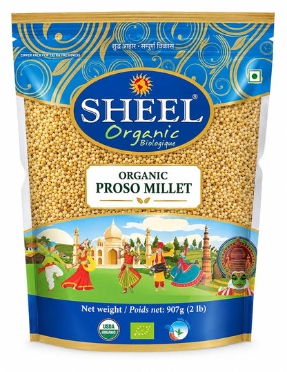 Sheel Organic Proso Millet 907g ~ 32 oz (2 lb) ~ Vegan ~ USDA Organic