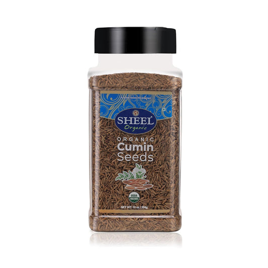 SHEEL Organic Cumin Seeds, Whole, USDA Certified, Kosher, Gluten Free, 10 oz / 284g