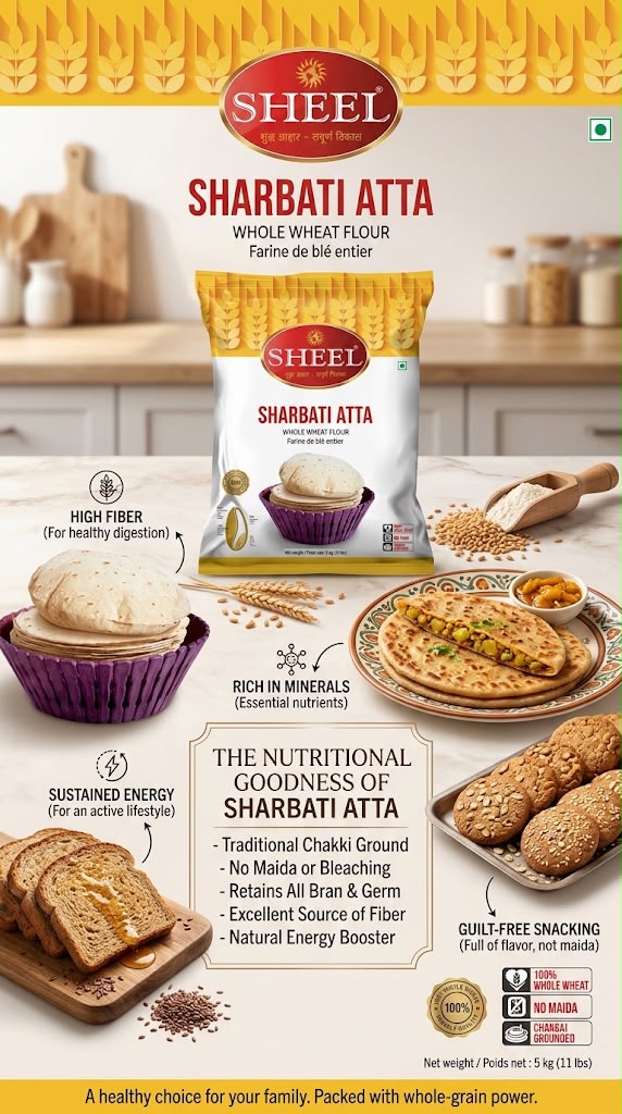 Sharbati Atta / Harina de Trigo Integral - 11 Lbs (5 kg)