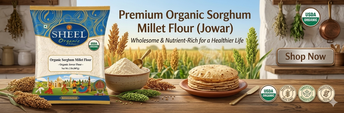 Organic Sorghum Millet Flour (Jowar Flour) 2 lb (907g) ~ Sheel Brand ~ USDA Organic ~ Vegan ~ Gluten Free