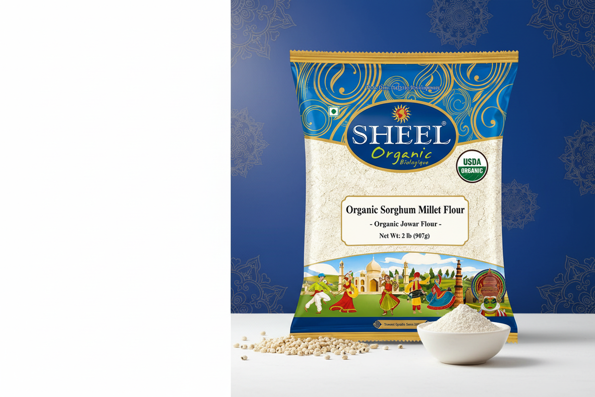 Organic Sorghum Millet Flour (Jowar Flour) 2 lb (907g) ~ Sheel Brand ~ USDA Organic ~ Vegan ~ Gluten Free