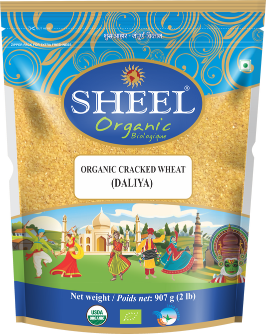 Organic Cracked Wheat / Wheat Daliya / Bulgur - 2 Lbs (907g)