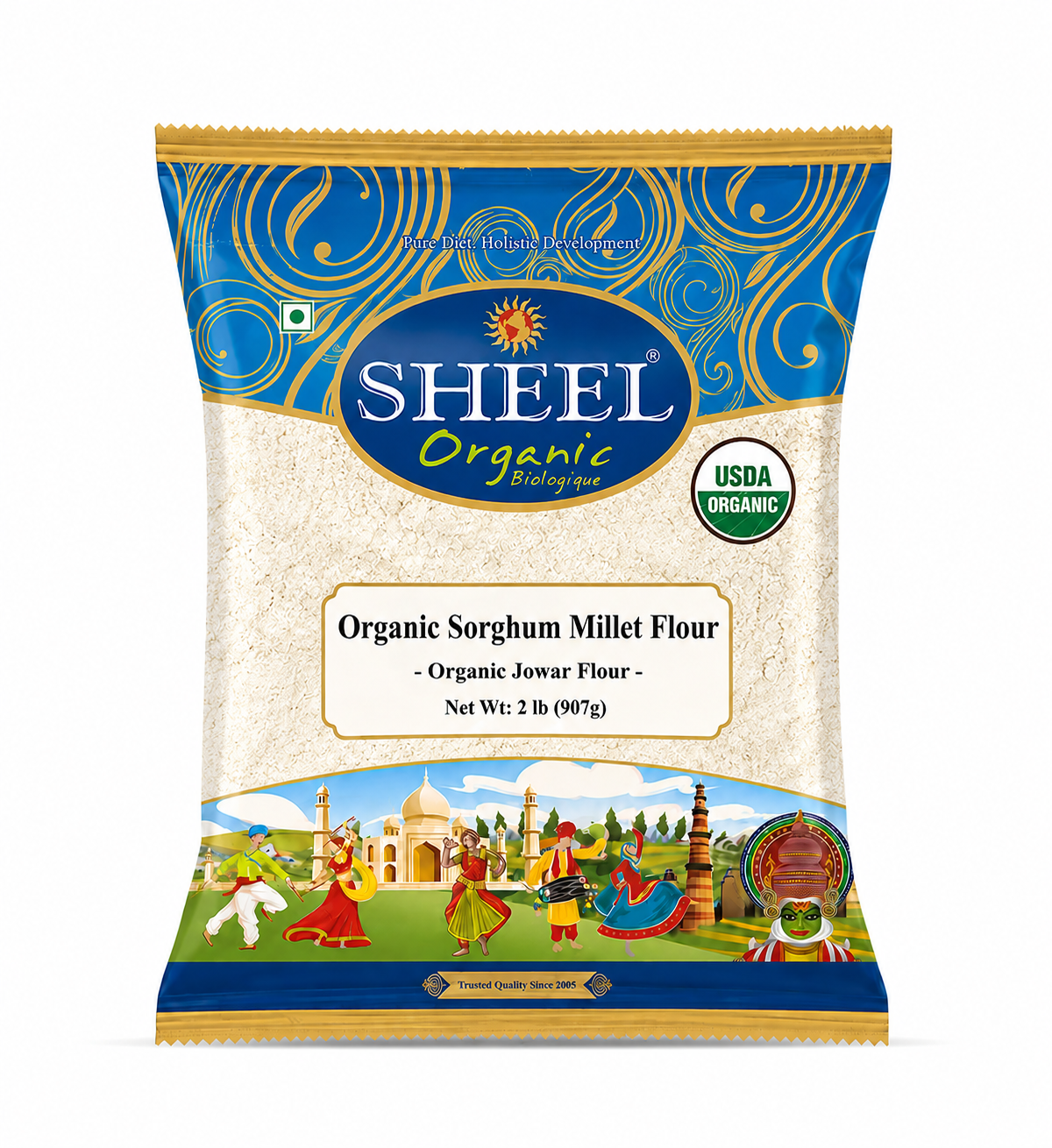 Organic Sorghum Millet Flour (Jowar Flour) 2 lb (907g) ~ Sheel Brand ~ USDA Organic ~ Vegan ~ Gluten Free