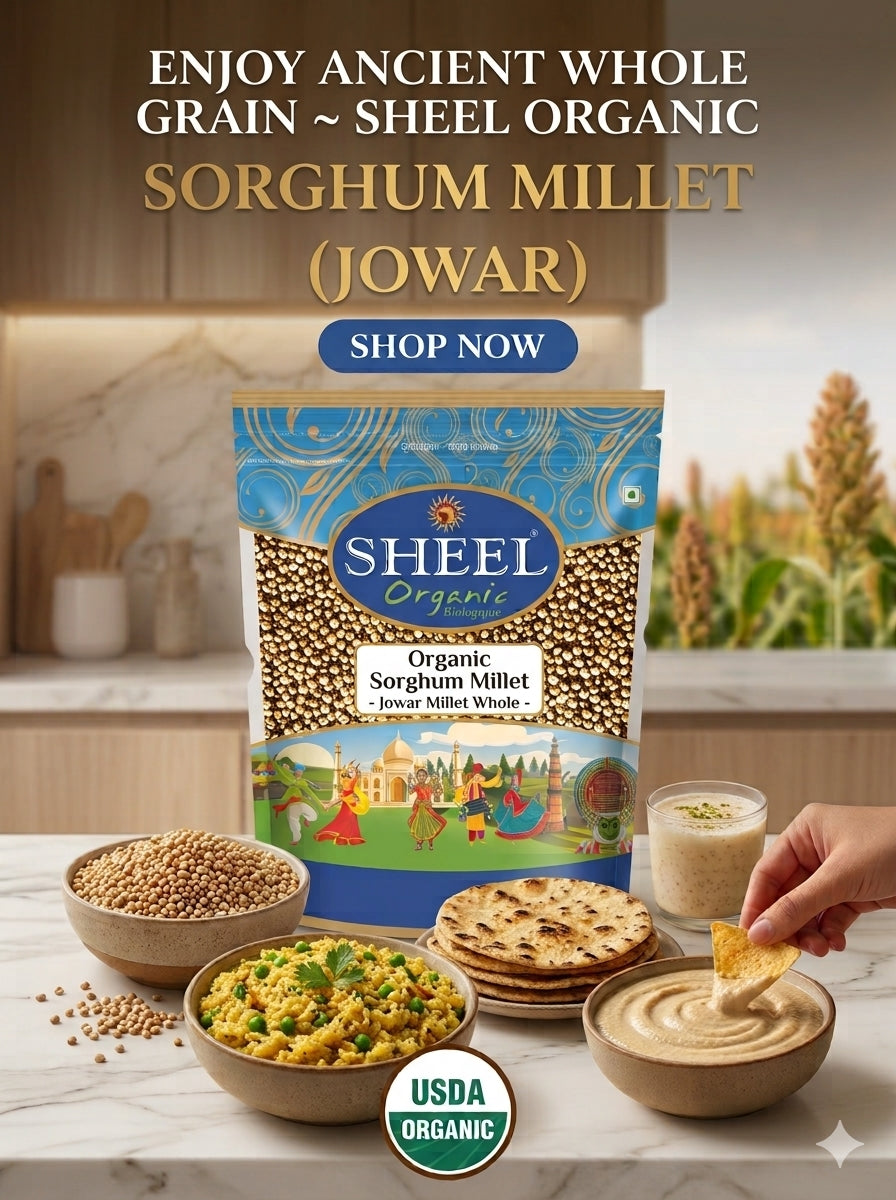 Organic Sorghum Millet - Jowar ~ Raw / Natural ~ Vegan ~ Unpolished (2 Lb / 907g)