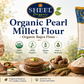 Organic Pearl Millet Flour - Bajra Atta - 2 Lb (907g) ~ Sheel Brand ~ USDA Organic ~ Vegan ~ Vegetarian ~ Gluten Free ~ Plant Based Protein