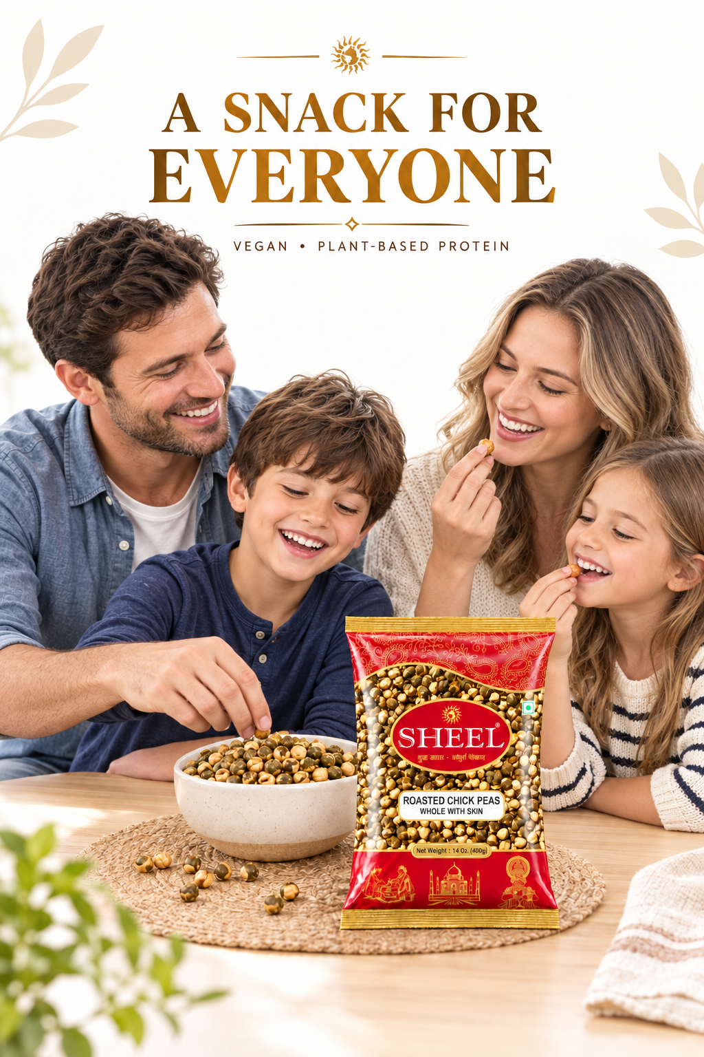 Garbanzos Asados Enteros Con Piel - 14 Oz.