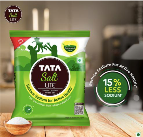 Tata Salt Lite - 15% Low Sodium Iodised Salt - 2.2 Lb (1 Kg)