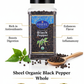 Sheel Organic Black Pepper Whole, USDA Certified, Non-GMO, Gluten-Free, Kosher, 10 oz - 284g
