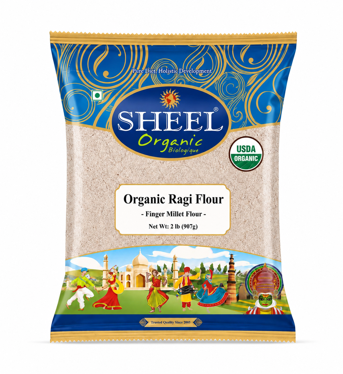 Harina de mijo orgánica Sheel - Ragi AATA (2 libras)