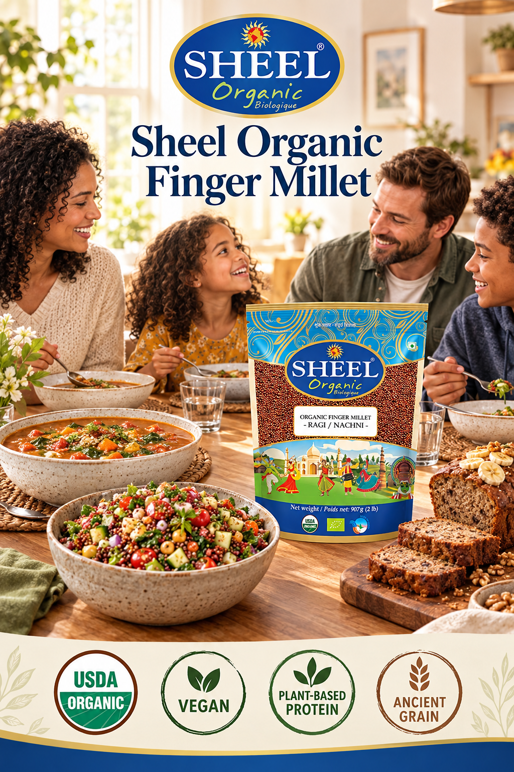 Sheel Organic Finger Millet portrait family banner