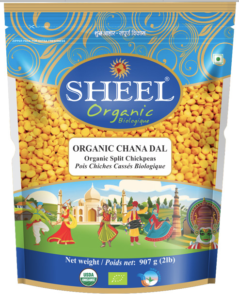 Organic Chana Dal / Split Chickpeas - 2 Lb (907g)