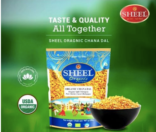 Organic Chana Dal / Split Chickpeas - 2 Lb (907g)