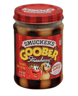 Smuckers, Goober - Peanut Butter & Strawberry Jelly Stripes, Strawberry 18 oz