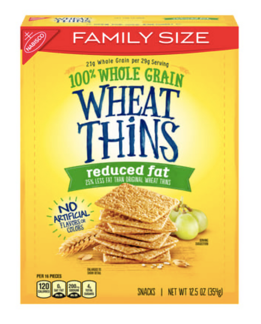 Wheat Thins, Snacks, Reduced Fat, Family Size 12.5 oz